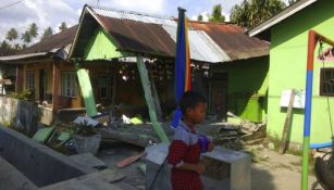 Casas destruidas después del terremoto