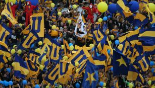 Aficionados de Tigres durante el Clásico Regio