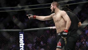 Khabib Nurmagomedov durante su pelea con Conor McGregor