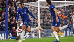 Álvaro Morata celebra uno de sus goles contra Crystal Palace