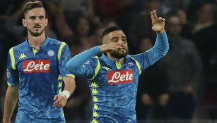 Lorenzo Insigne festeja su tanto contra el PSG