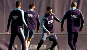 Messi, durante entrenamiento del Barcelona 