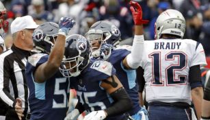 Jugadores de Titans festejan triunfo sobre Patriots