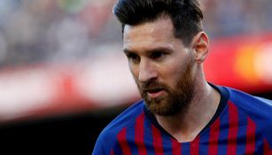 Messi en un partido con el Barcelona 