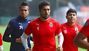 Pereira y Javier López en entrenamiento con Chivas 