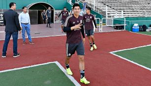 Ángel Zaldívar en un entrenamiento con el Tri