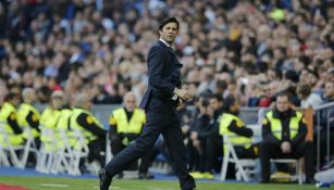 Solari, después de un partido del Real Madrid