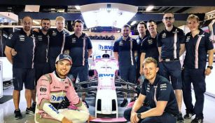 Pérez, celebra junto a su equipo el buen desempeño de Force India en F1 