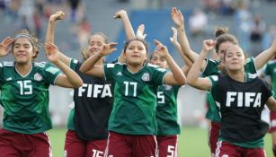 Jugadoras del Tri Sub 17 festejan tras vencer a Ghana