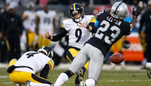 Steelers falla la patada que les daba el empate ante los Raiders