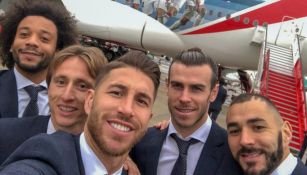 Jugadores del Real Madrid previo a viajar al Mundialito 