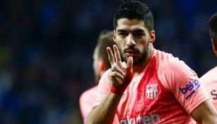 Luis Suárez celebra anotación con el Barcelona