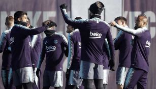 Jugadores del Barcelona en un entrenamiento