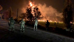 Elementos del Ejército resguardan la zona de la explosión