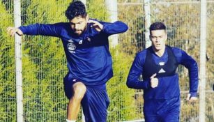 Néstor Araujo durante un entrenamiento con el Celta de Vigo