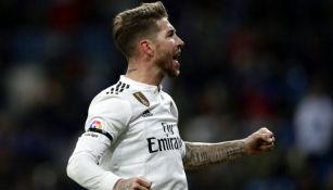 Sergio Ramos festeja gol con el Real Madrid