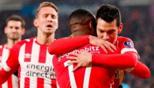 Chucky Lozano celebra una anotación ante el Groningen