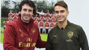 Unai Emery saluda a Denis Suárez