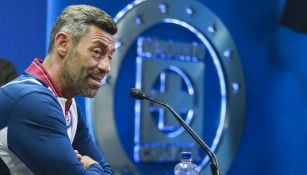 Caixinha durante conferencia de prensa en La Noria 