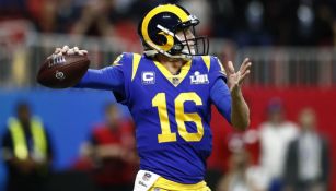 Jared Goff durante el Super Bowl LIII