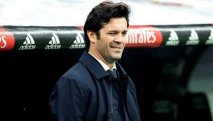 Solari durante un partido del Real Madrid 