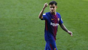 Coutinho festeja en un juego con el Barcelona 