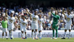 Pumas después de un partido en C.U.