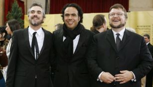 Cuarón, Iñarritú y Del Toro durante una entrega de premios