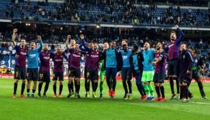 Barcelona celebra su triunfo sobre el Real Madrid