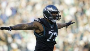 Michael Bennett festeja tras jugada de las Eagles