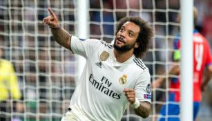 Marcelo durante un encuentro con el Real Madrid 