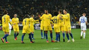 Los jugadores del Chelsea festejan tras la victoria sobre Kiev