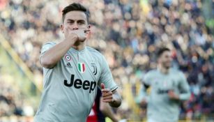 Dybala festeja un gol con la Juventus