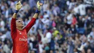 Keylor Navas celebra gol del Real Madrid 