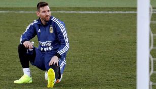 Messi en entrenamiento con la selección de Argentina 