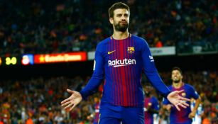 Piqué en un partido con el Barcelona 