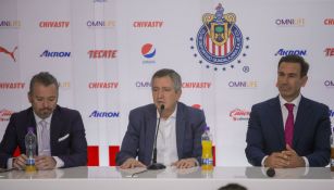 Higuera, Jorge Vergara y Francisco Gabriel de Anda ante los medios