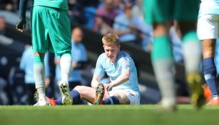 De Bruyne tras lesionarse en juego frente al Tottenham