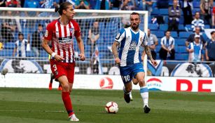 Filipe Luis en un partido con el Atlético de Madrid 