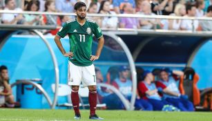 Carlos Vela se lamenta durante el Mundial de Rusia 