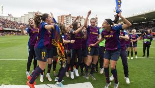 Jugadoras del Barça celebran su pase a la Final de la Champions