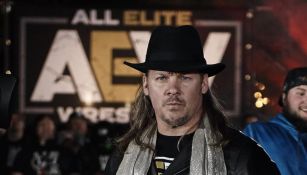 Chris Jericho en una conferencia de prensa de AEW