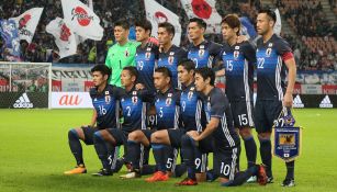 Selección mayor de Japón previo a un partido 