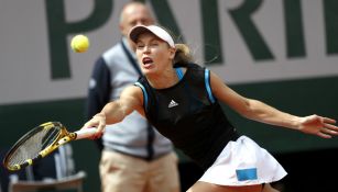 Caroline Wozniacki durante un partido frente a Veronika Kudermetova