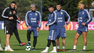 Messi, en entrenamiento con Argentina 