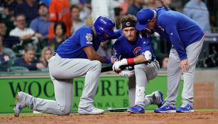 Albert Almora Jr., desconcertado tras impactar accidentalmente con la pelota a una niña en el juego contra Astros