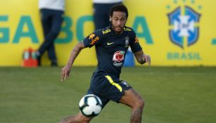 Neymar, durante un entrenamiento con la selección de Brasil