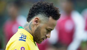 Neymar, durante juego de Brasil contra Qatar