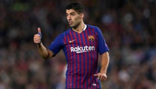 Suárez en un partido con el Barcelona 