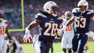 Melvin Gordon en un partido con los Chargers